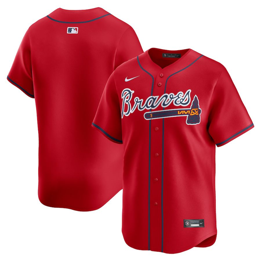 Men Atlanta Braves Blank Nike Red Alternate Limited MLB Jersey